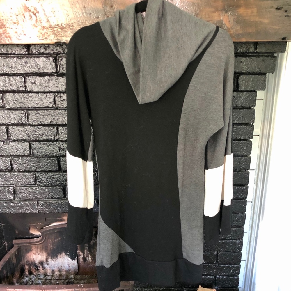 Cowl Neck Sweater Dress with Poet Sleeves